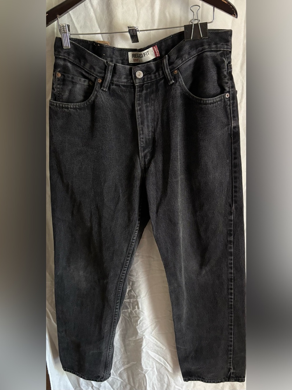 Levi's Black Relaxed Fit 550 Jeans size 34 x 30